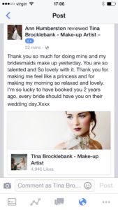 Review for Tina Brocklebank Make-up artist