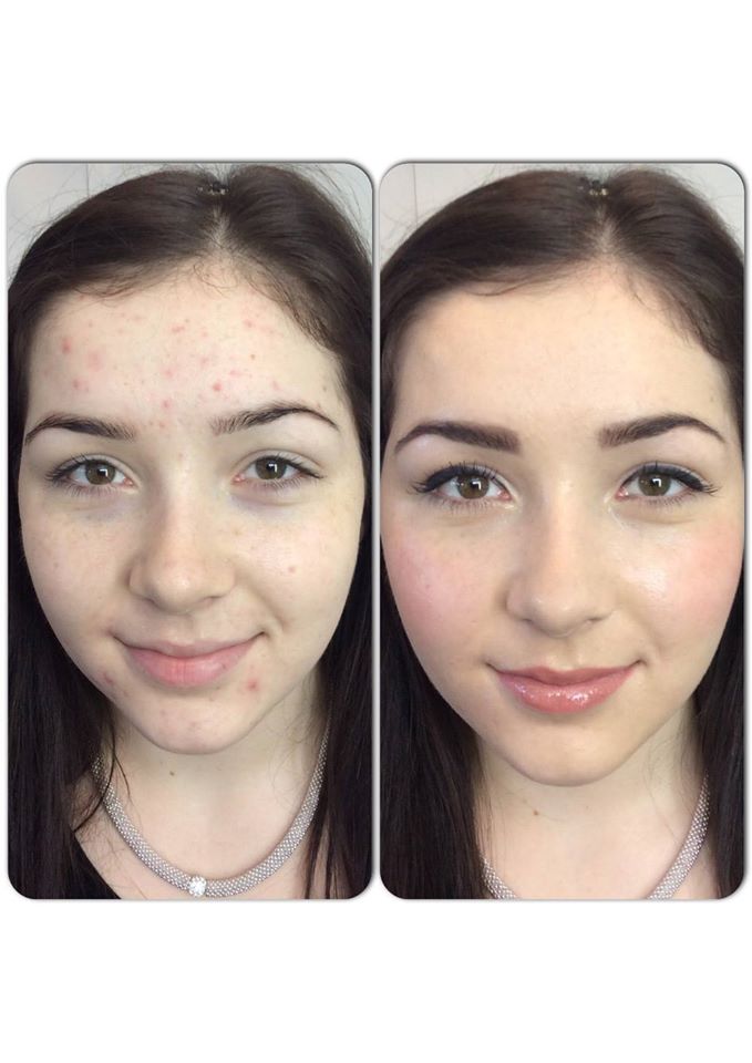 Beautiful before and after make-up.