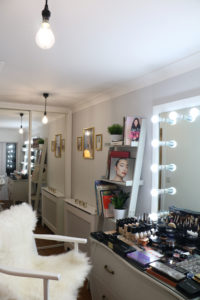 Tina's make-up studio.