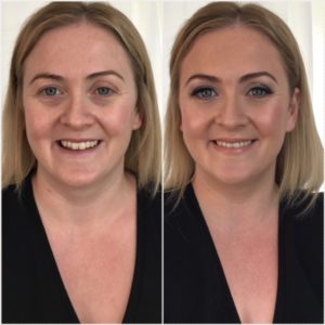 Before and after makeup. Bridal makeup by Tina Brocklebank Make-up artist, Lincolnshire.